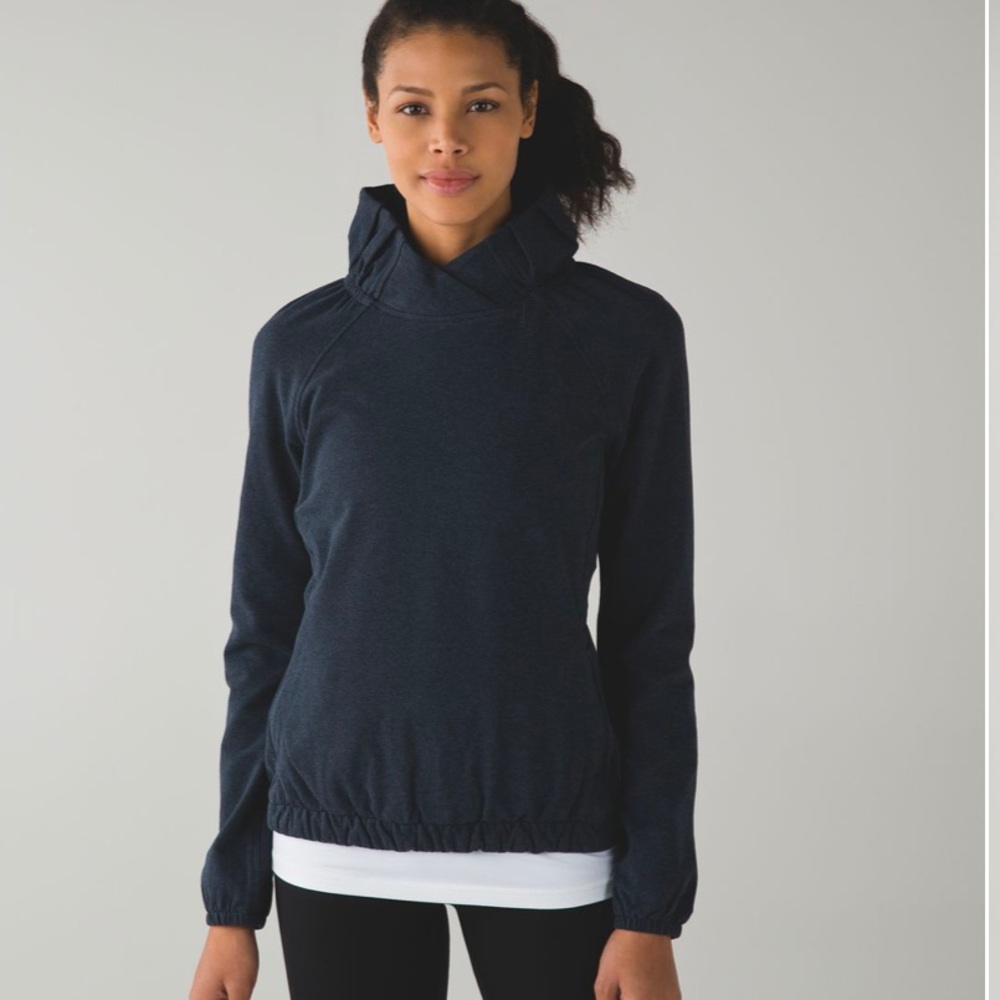 Lululemon After All Heathered Navy Blue Pullover Sweatshirt Size 10